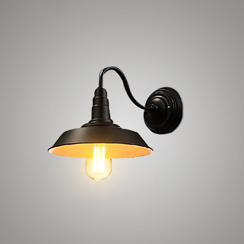 Siopsrl| Iron Black Surface Wall Sconce Water Pipe/Cage/Fist-shaped 1-Bulb Industrial Style Wall Mounted Light Fixture