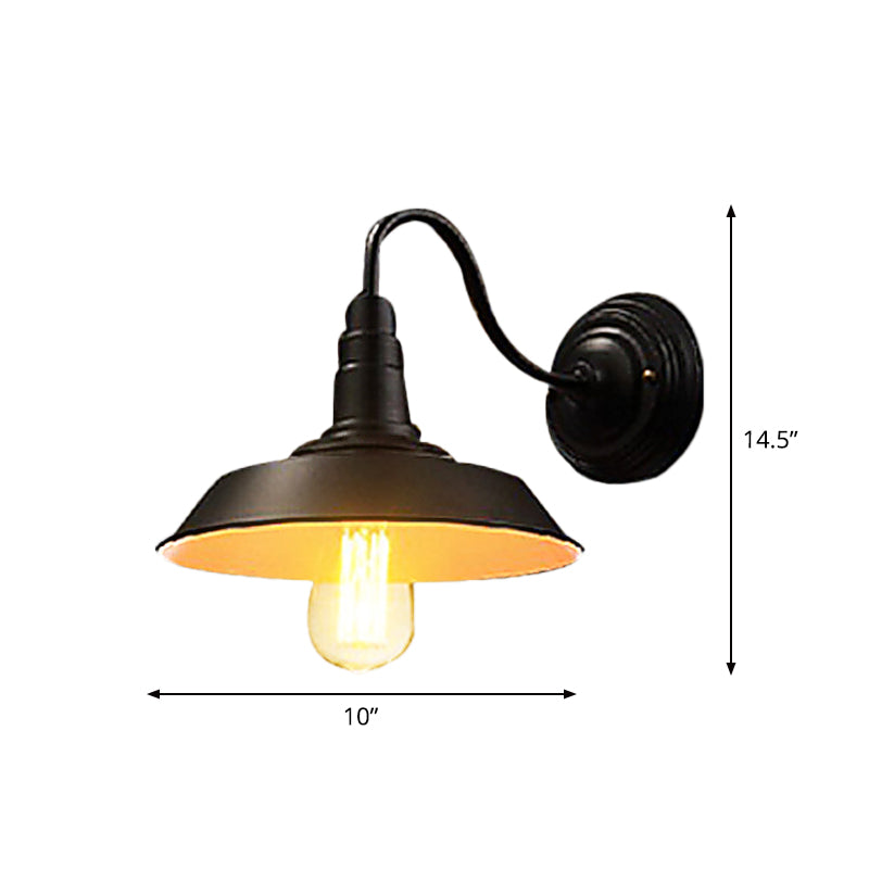 Siopsrl| Iron Black Surface Wall Sconce Water Pipe/Cage/Fist-shaped 1-Bulb Industrial Style Wall Mounted Light Fixture