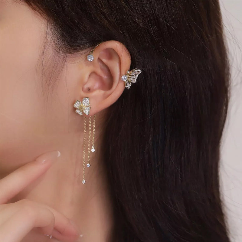 Siopsrl| Butterfly Tassel Style Zircon Earrings