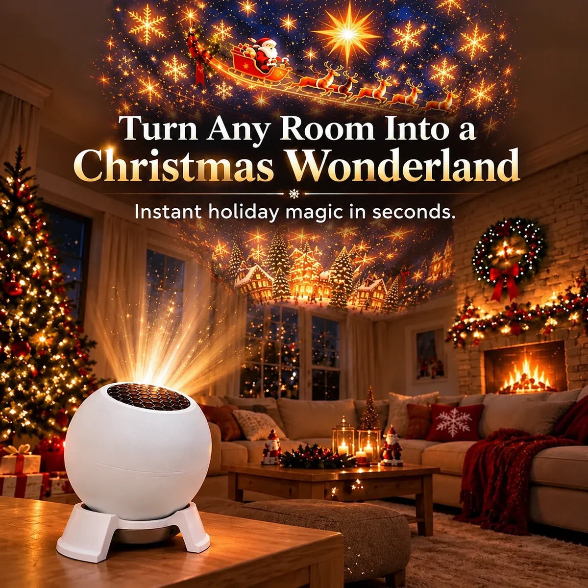 🎁 Turn Any Room Into a Christmas Wonderland – Holiday Projection Night Light