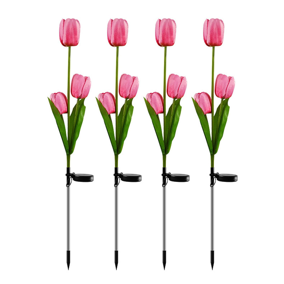 Siopsrl| Solar Tulip Lawn Light Outdoor Garden LED Tulip Flower Light Ground Stake Landscape Light