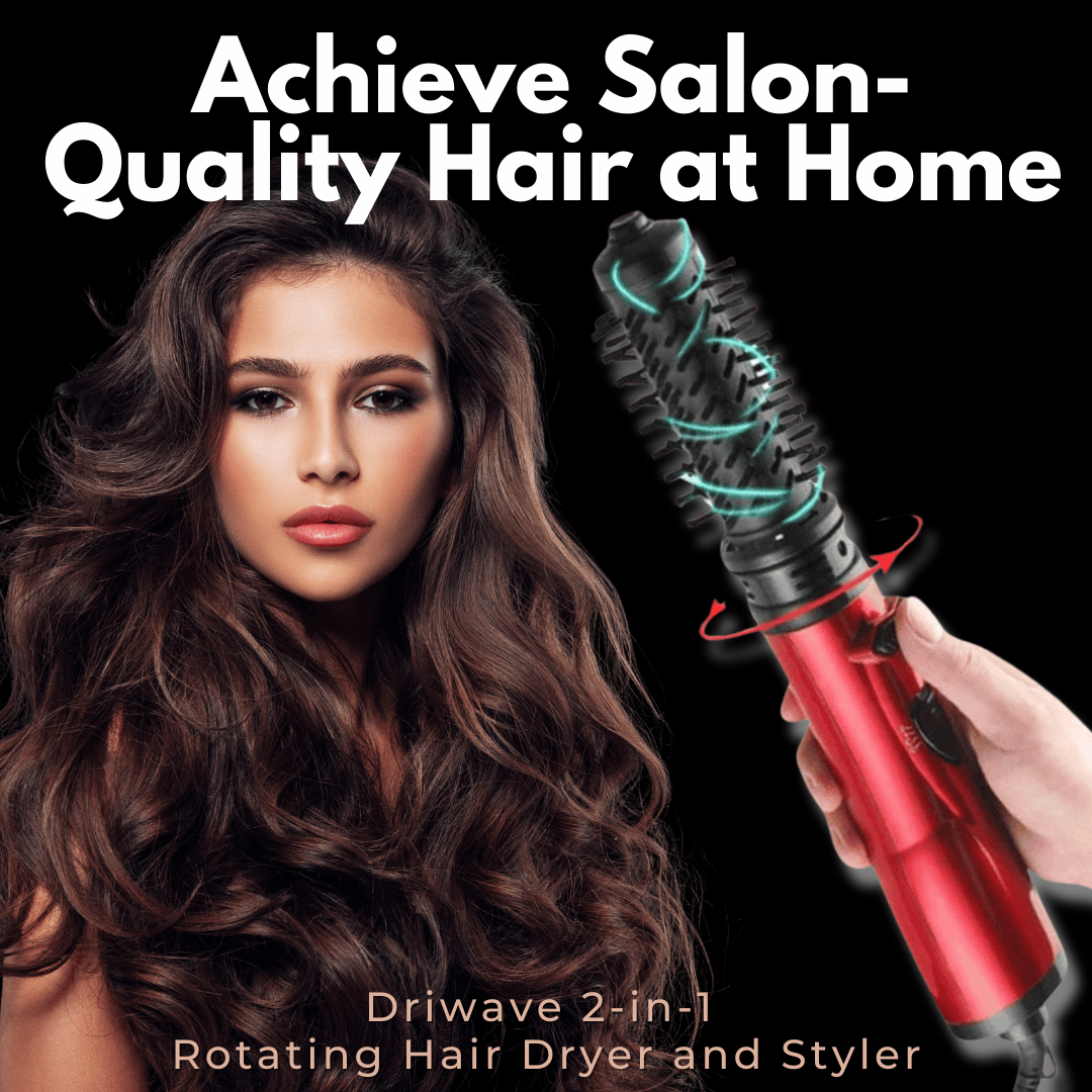 siopsrl | 3-in-1 Rotating Hair Dryer and Styler with Adjustable Temperature for Effortless Curls and Waves
