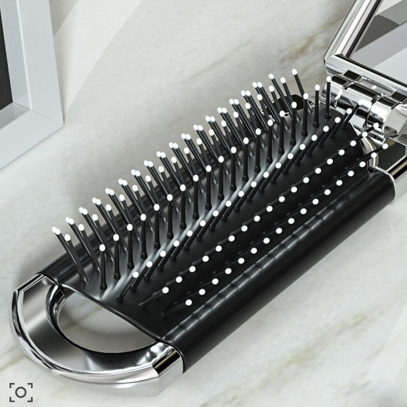 siopsrl | MirrorFlex Travel Mirror Hair Brush | Foldable & Compact | Practical Styling on the Go