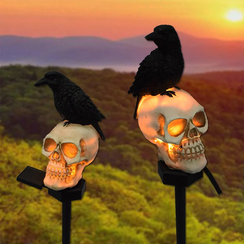 Siopsrl| Halloween Solar Skull Crow Decorative Lights