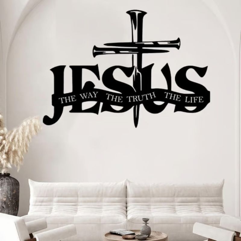 Siopsrl| Jesus and cross metal silhouette wall decoration