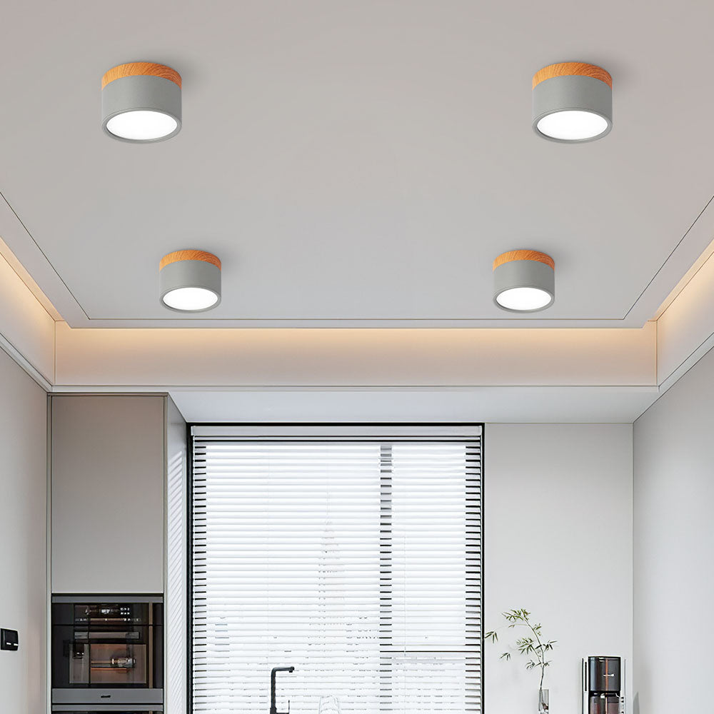 Siopsrl| Ceiling Light with Pink Flush Wood Finish