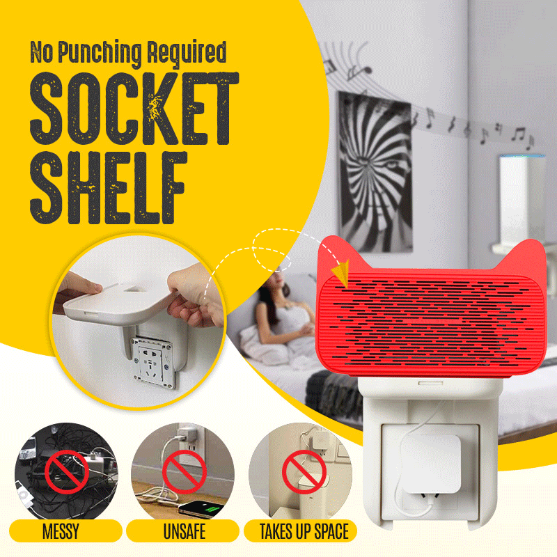 Siopsrl| No drilling required socket shelf