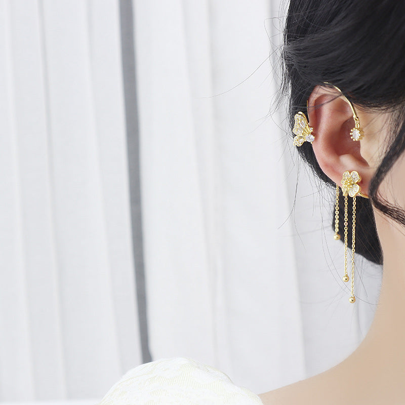 Siopsrl| Butterfly Tassel Style Zircon Earrings