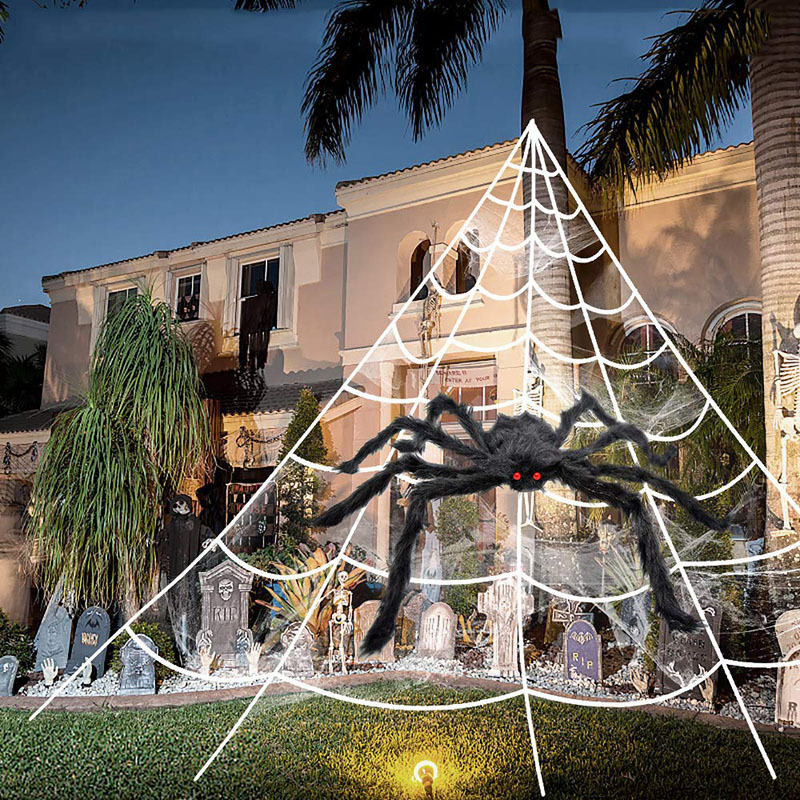 Siopsrl| Halloween Spider Decorations, stretchable spider web