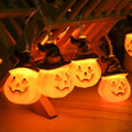 Glowing pumpkin garland Halloween with witch hats | Siopsrl