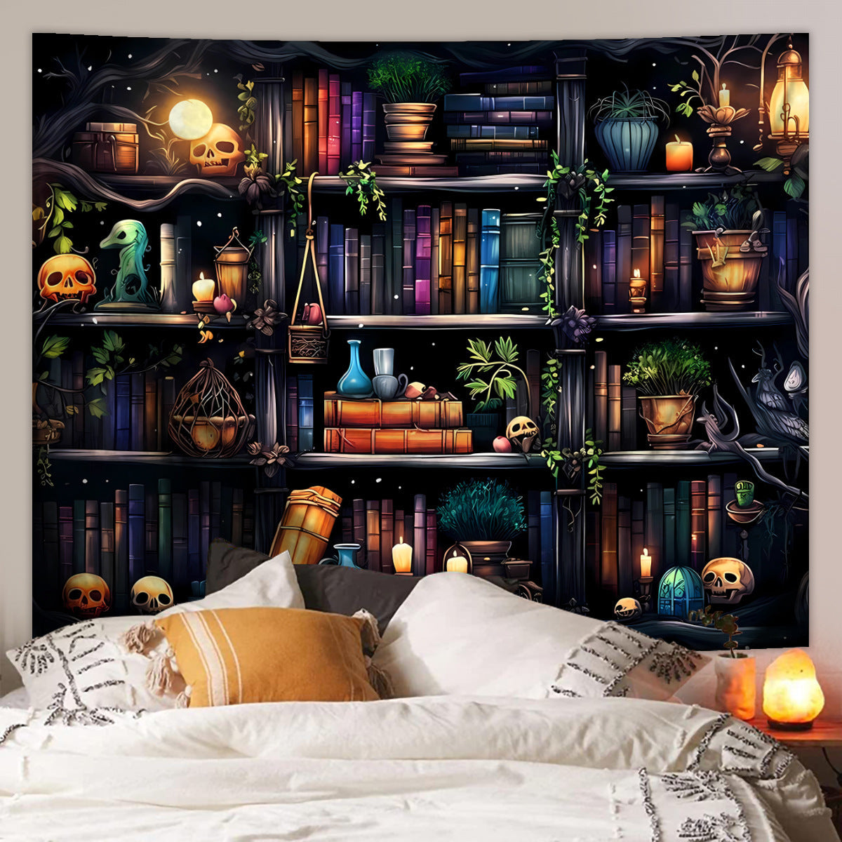 Siopsrl| Skeleton Horror Halloween Tapestry