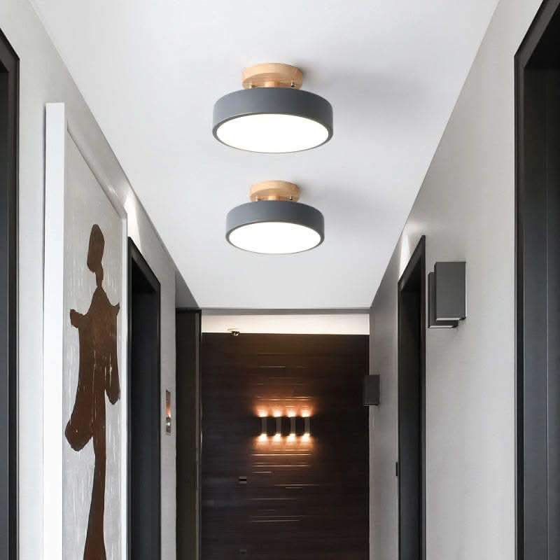 Siopsrl| Modern Wood LED Ceiling Light with Dimmable Function