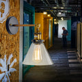 Siopsrl| 1 Light Geometry Wall Mount Light Industrial Brass Finish Clear Glass Wall Lighting Ideas for the Hallway