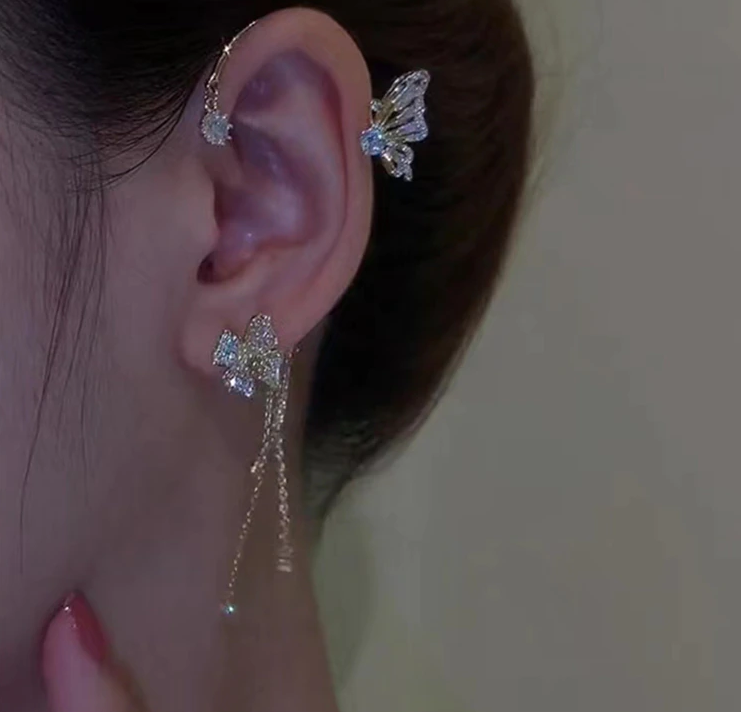 Siopsrl| Butterfly Flower Tassel Ear Clip