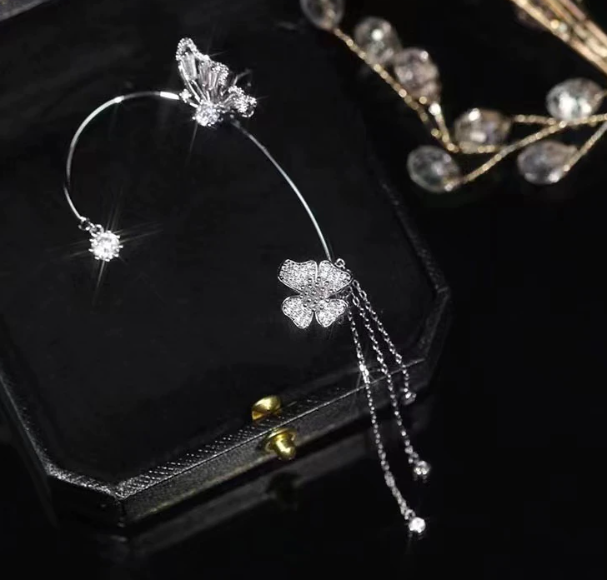 Siopsrl| Butterfly Flower Tassel Ear Clip