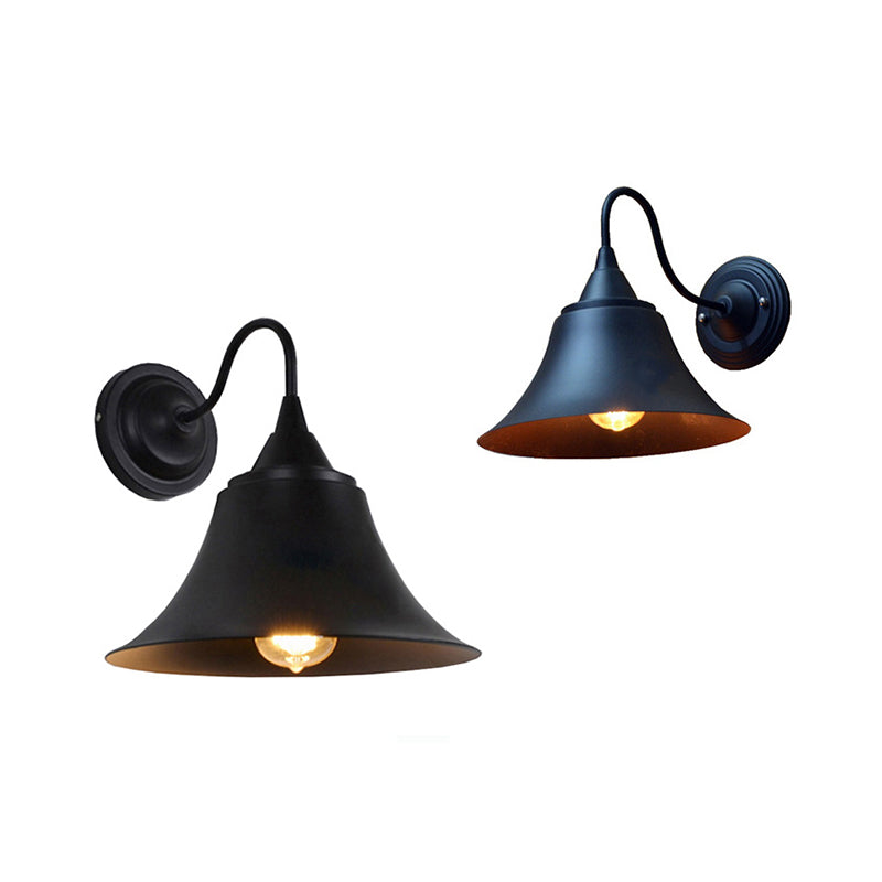 Siopsrl| Expansive Metal Wall Lamp Farmhouse 1 Head Dining Room Wall Light with Curved Arm