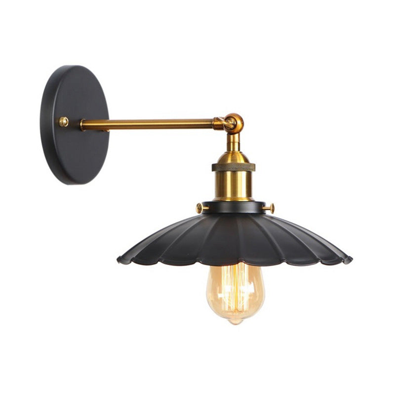 Siopsrl| Metal straight arm wall lighting fixture factory 1 bulb dining room wall lamp in black and brass