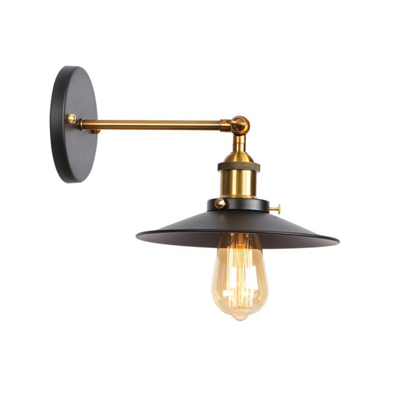 Siopsrl| Metal straight arm wall lighting fixture factory 1 bulb dining room wall lamp in black and brass