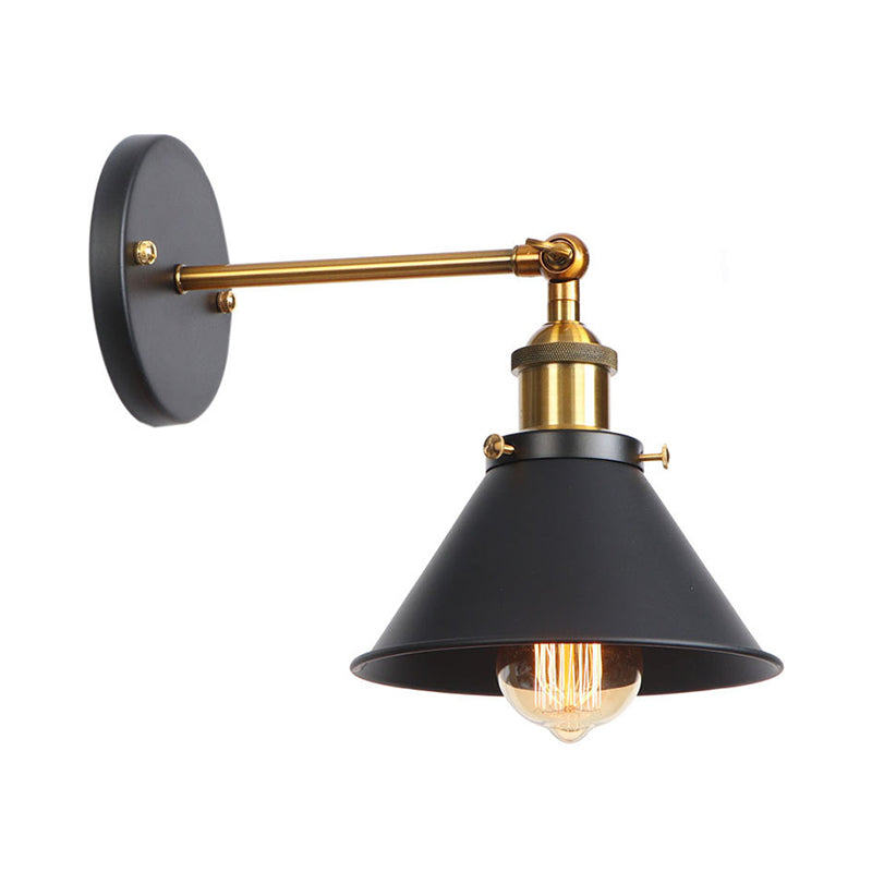 Siopsrl| Metal straight arm wall lighting fixture factory 1 bulb dining room wall lamp in black and brass