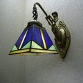 Siopsrl| Trapezium Wall Mount Lamp Fixture Tiffany Bronze Cut Glass Wall Lighting with Mermaid Arm