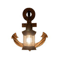 Siopsrl| A bulb clear glass wall lighting coastal black kerosene indoor wall lamp light fixture with wooden back panel