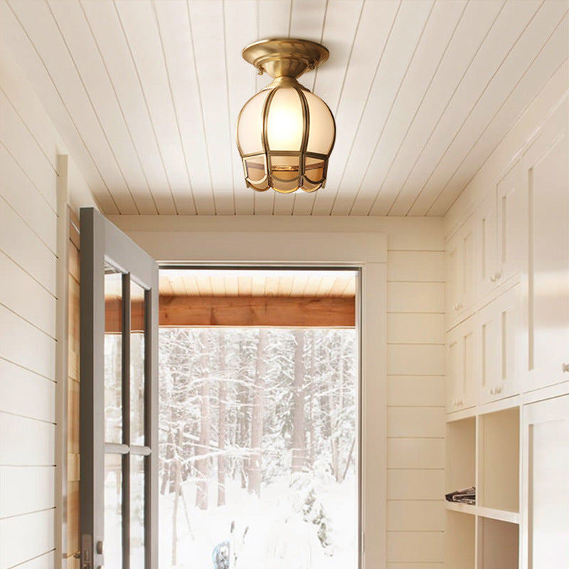 Siopsrl| Ceiling Light Brass Metal Flush Mount Fixture