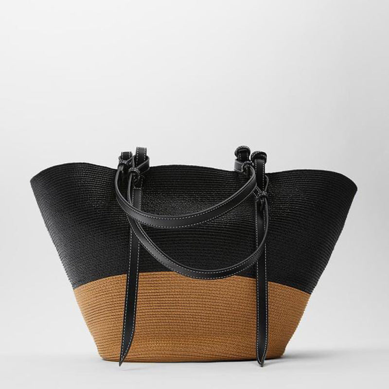 Siopsrl | Generous basket bag with elegant leather accents Siopsrl