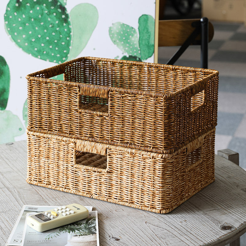 Handcrafted Rectangular Wicker Storage Bin Siopsrl
