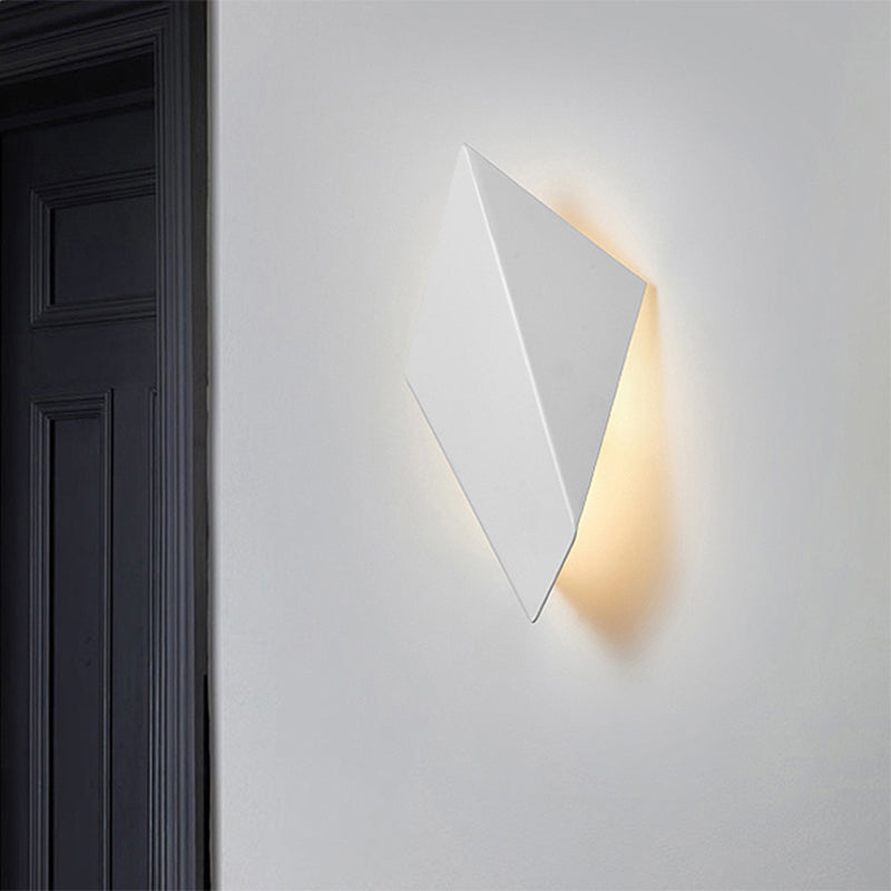 Siopsrl| Metallic geometric wall-mounted light postmodern 1 light black/gray/white wall lamp fixture