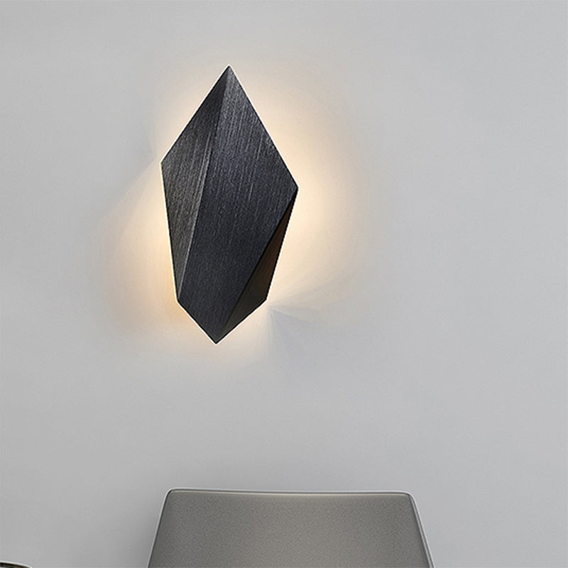 Siopsrl| Metallic geometric wall-mounted light postmodern 1 light black/gray/white wall lamp fixture