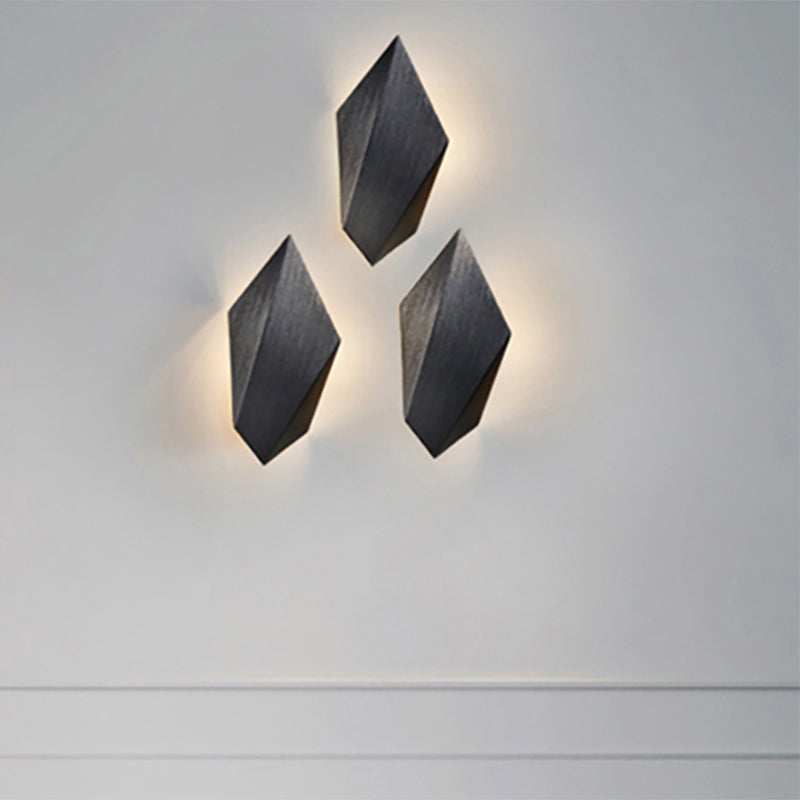 Siopsrl| Metallic geometric wall-mounted light postmodern 1 light black/gray/white wall lamp fixture
