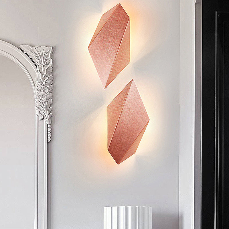 Siopsrl| Metallic geometric wall-mounted light postmodern 1 light black/gray/white wall lamp fixture