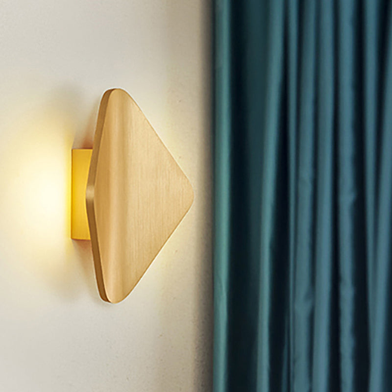 Siopsrl| Concave Rhombus Metal Wall Light Modern LED Black/Gold/Coffee Wall Light Light for Living Room