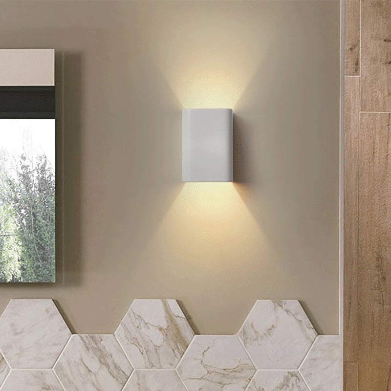 Siopsrl| Cubist Metal Up and Down Wall Lamp Contemporary Bronze/Gold/White LED Wall Light for Living Room