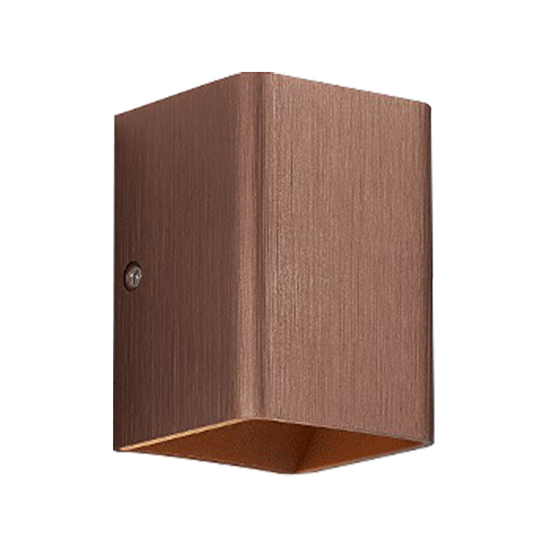 Siopsrl| Cubist Metal Up and Down Wall Lamp Contemporary Bronze/Gold/White LED Wall Light for Living Room