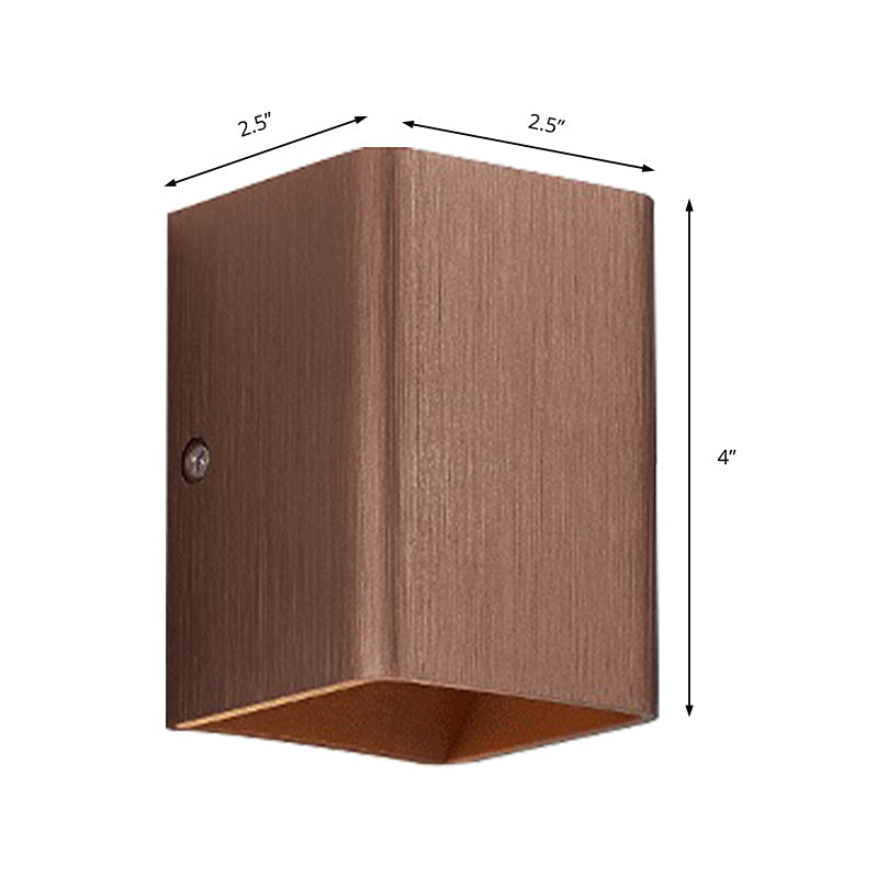 Siopsrl| Cubist Metal Up and Down Wall Lamp Contemporary Bronze/Gold/White LED Wall Light for Living Room