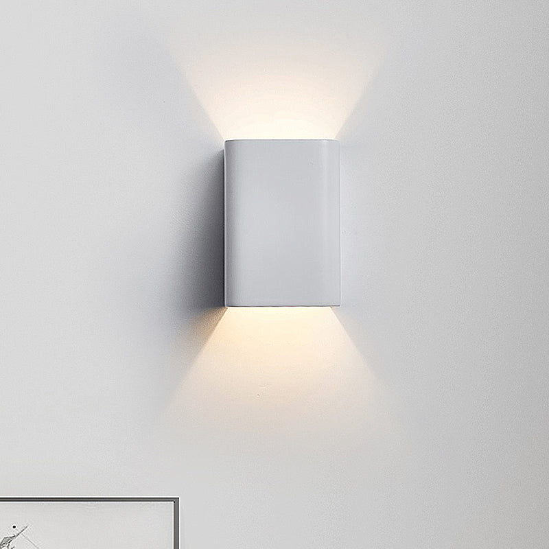 Siopsrl| Cubist Metal Up and Down Wall Lamp Contemporary Bronze/Gold/White LED Wall Light for Living Room