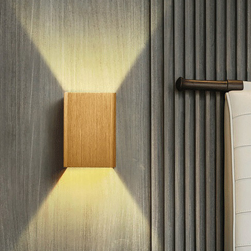 Siopsrl| Cubist Metal Up and Down Wall Lamp Contemporary Bronze/Gold/White LED Wall Light for Living Room