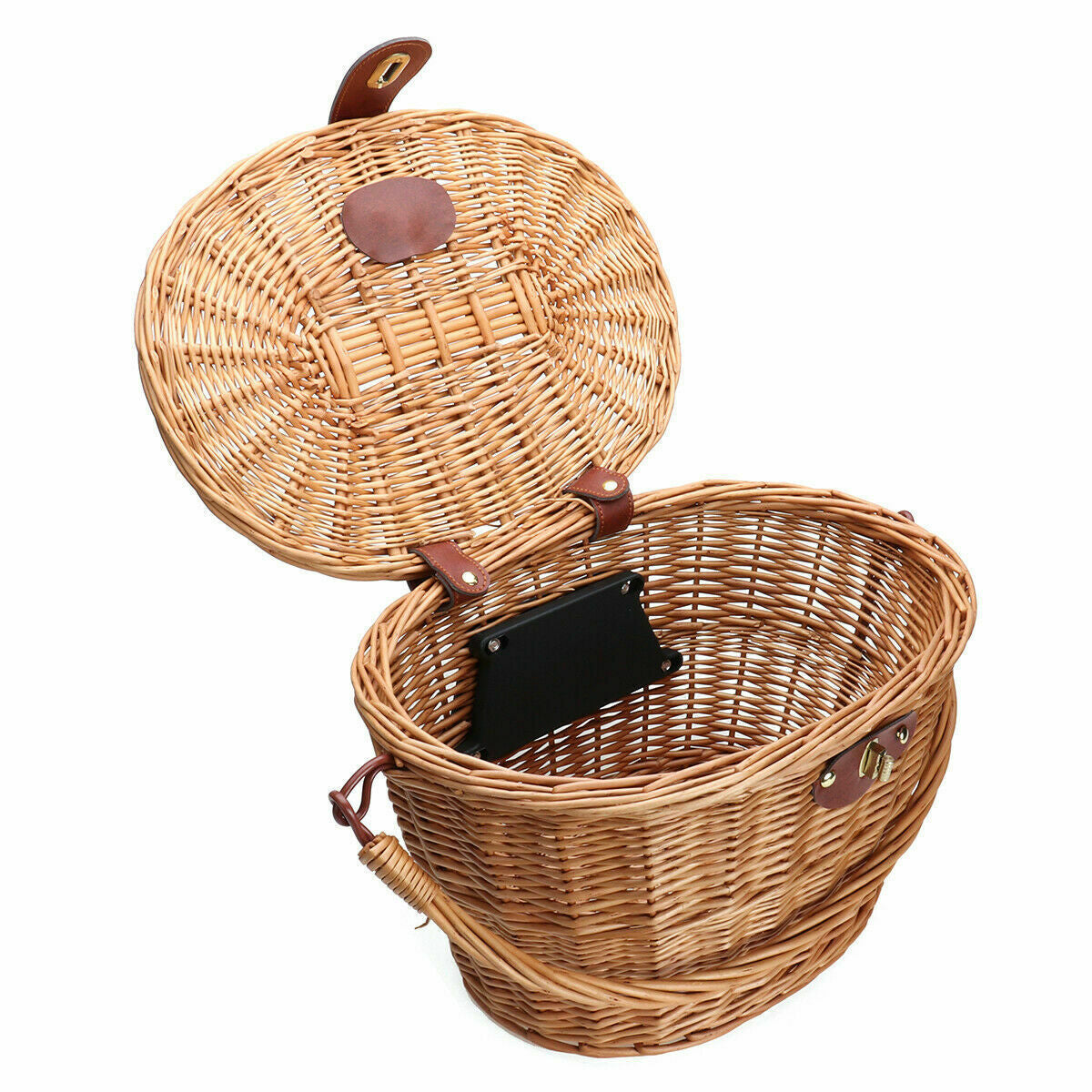 woven rattan bicycle front basket with quick-release mounting system Siopsrl