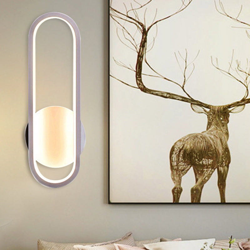 Siopsrl| Black/White Rectangular LED Wall Light Minimal Acrylic Living Room Lighting Ideas, White/Warm Light