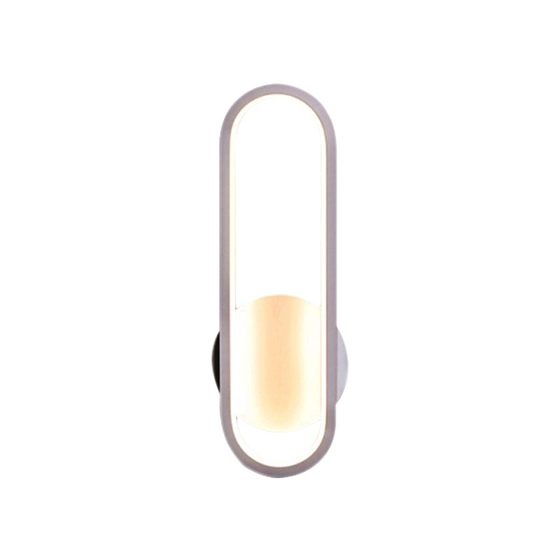 Siopsrl| Black/White Rectangular LED Wall Light Minimal Acrylic Living Room Lighting Ideas, White/Warm Light