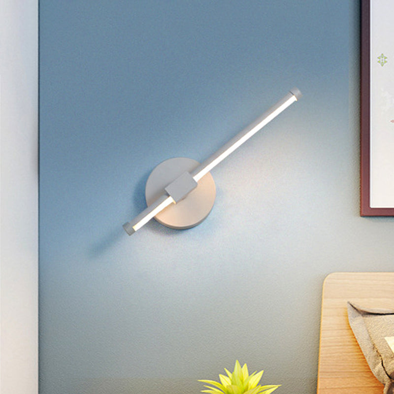 Siopsrl| Acrylic Wall Light Bar Simple LED Black/White Wall Mounted Lamp with Rotatable Design in Warm/White Light