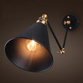 Siopsrl| Black Umbrella Shade Folding Wall Lamp Retro Style Single Bulb Restaurant Wall Lighting Fixture