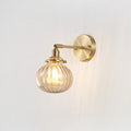 Siopsrl| Pumpkin Shadow Glass Wall Mount Light Antique Style 1-Light Nightstand Wall Lighting Fixture