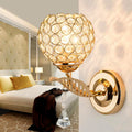 Siopsrl| 1 Bulb Corridor Wall Mounted Lighting Vintage Style Gold Wall Lamp with Global Clear Crystal Shade