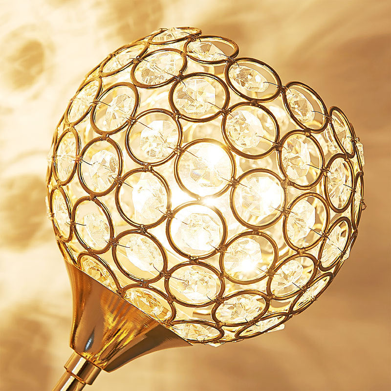 Siopsrl| 1 Bulb Corridor Wall Mounted Lighting Vintage Style Gold Wall Lamp with Global Clear Crystal Shade