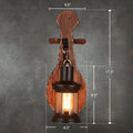 Siopsrl| Nautical Novelty Guitar Wall Light Fixture 1-Light Wooden Sconce with Lantern Lampshade