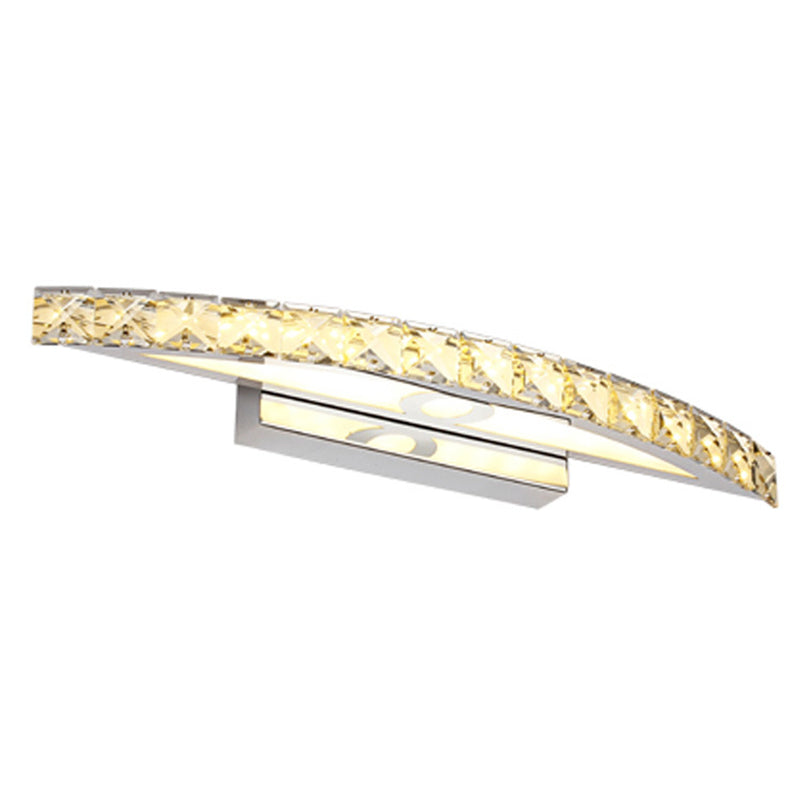 Siopsrl| Crystal Arch Wall Light Sconces Modernistic LED Vanity Light Fixture for Bathroom