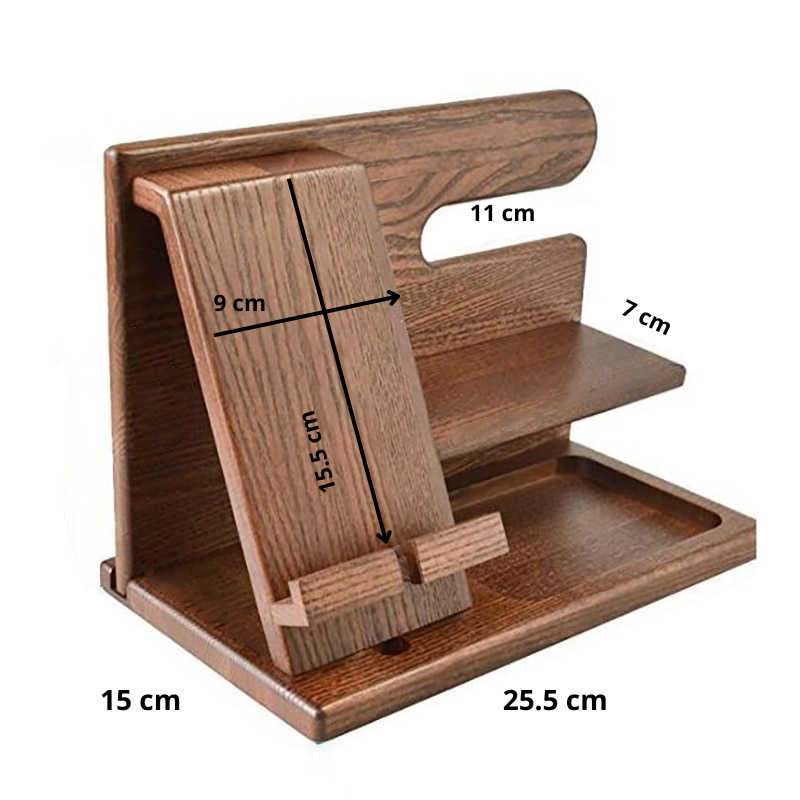 Siopsrl| Wooden Phone Docking | Perfect organizer for your gadgets
