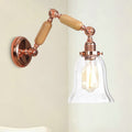 Siopsrl| Single beam wall light with flared shade clear prismatic glass farmhouse bedroom wall light fixture